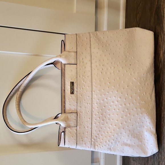 Kate Spade Pink Ostrich Large Tote Bag Purse with Bow Detail - Picture 2 of 13